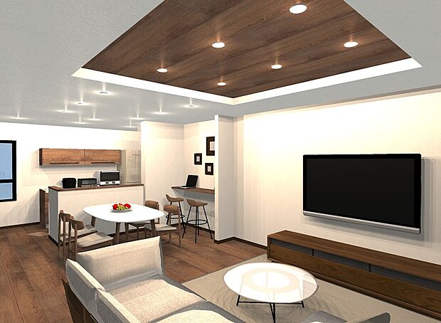 間取り図を基に作成したイメージパース！お客様だけのイメージパースも作成します！※イメージパース図のため、実際の色味や材質とは異なる場合がございます。