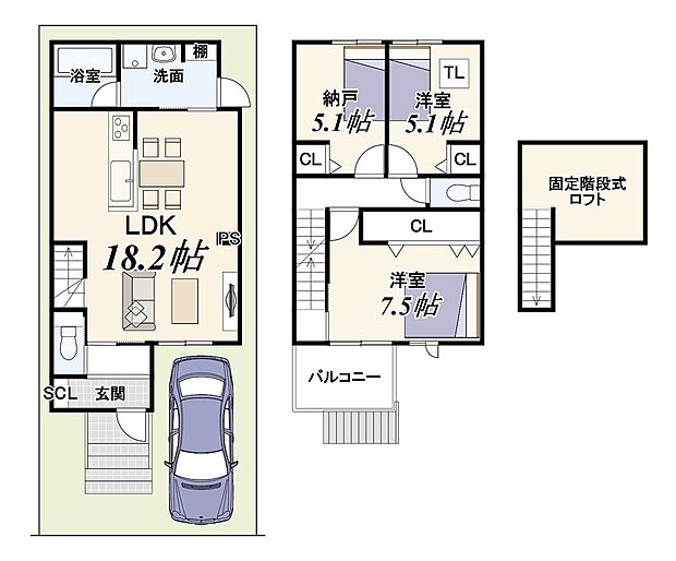 2SLDK/建物面積86.40m2