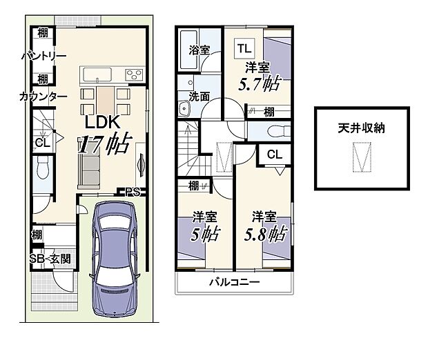 3LDK/建物面積80.69m2