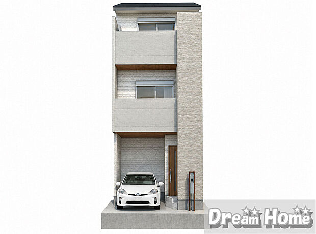 【パース図:外観】「家具を置いたらどうなるんだろう?」「こんなお家に住みたい」をパース図で可視化。※イメージパース図のため、実際の色味や材質とは異なる場合がございます。