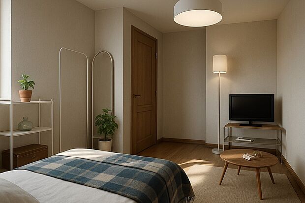 【【イメージパース/1F納戸5.25帖】】お持ちの家具の配置を考えると洋室のお部屋が暮らしやすいという方に。こだわりの家具やインテリアもしっくり収まります！