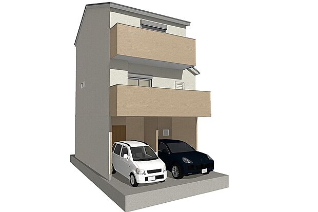 【【外観イメージパース】】パース図を使って家具を配置した際の間取りをご説明いたします!家具を置いたらどうなるんだろう?と不安な気持ちも解消できるのがイメージパースの強みです!お気軽にお声がけください!