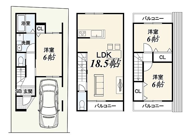 【【新築参考プラン】】建物面積85.05m2 建物価格1824万円 土地面積1200万円