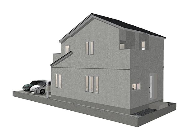 【【外観イメージパース】】間取り図を基に作成したイメージパース図です。外構など、ご要望ございましたらお客様に合わせて作成いたします！