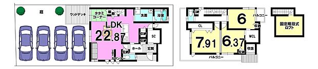 【一括新築参考プラン】土地面積152.54ｍ2/土地価格2800万円/建物面積105.99ｍ2/建物価格2224万円