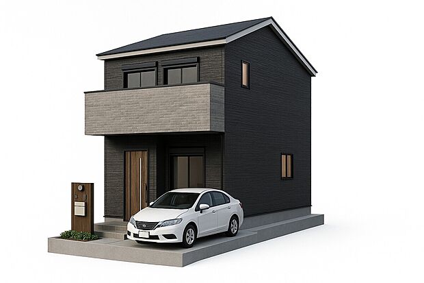 【外観イメージパース】間取り図を基に作成したイメージパース図です。外構など、ご要望ございましたらお客様に合わせて作成いたします