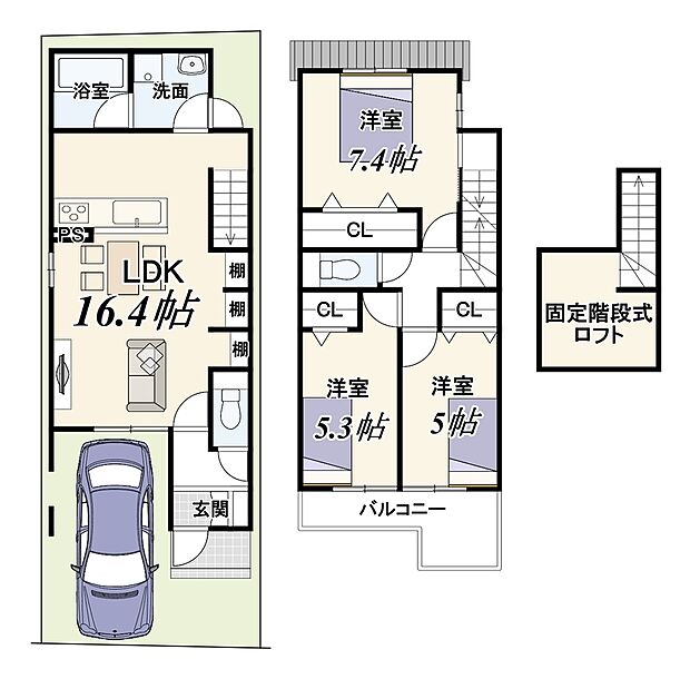 【3LDK】準防火地域及び準耐火建築物の為建ぺい率70%適用
建確対象面積:67.27m2
建確番号:第REJ26411-36414号