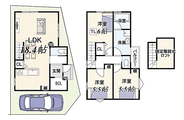 【新築参考プラン】建物面積83.24m2/建物価格2029万円