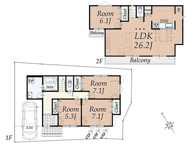 【【参考建物プラン】】建物価格3100万円、建物面積114.84m2