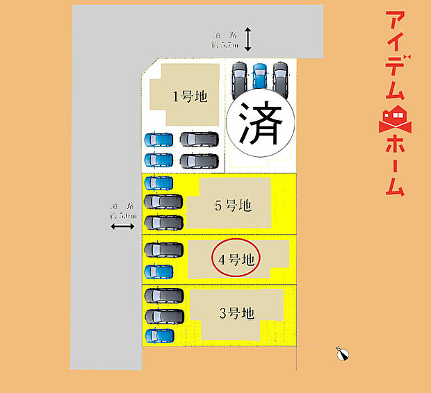 　　　　４号棟　配置図
　　　当日の案内も可能です。
　お気軽にお問い合わせください！