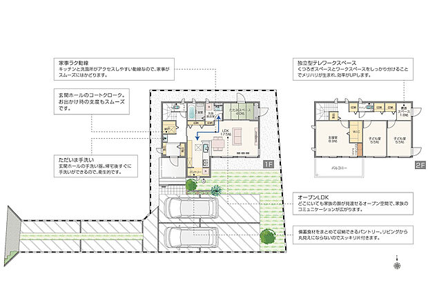 【3LDK】オール電化住宅/上水道：公営水道/電気：東京電力/汚水・雑排水：合併浄化槽/雨水：宅内浸透/太陽光発電システム7.20kW、蓄電池9.9kWh、HEMS、快適エアリー、展示家具付、外構付