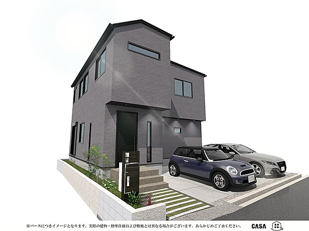 【完成イメージ図】駐車2台可能でございます。来客時にも便利です!