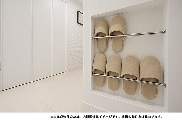 【便利なスリッパニッチ】スリッパを見せる収納+取り出しやすさを叶えたニッチ