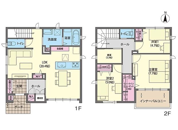 1号地、土地面積160.21m2、建物面積100.83m2、3LDK＋W+N