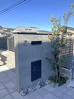 【外構】ポスト一体型門塀