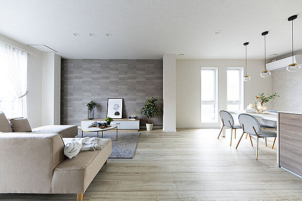 【【NEWモデルハウス/LD】】白を基調としたホテルライクな空間は毎日の暮らしをより一層豊かに。