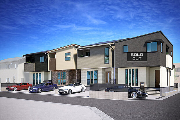 【外観完成予想図】T-1、T-2、T-3、T-4(ご成約済み)/外観完成予想図