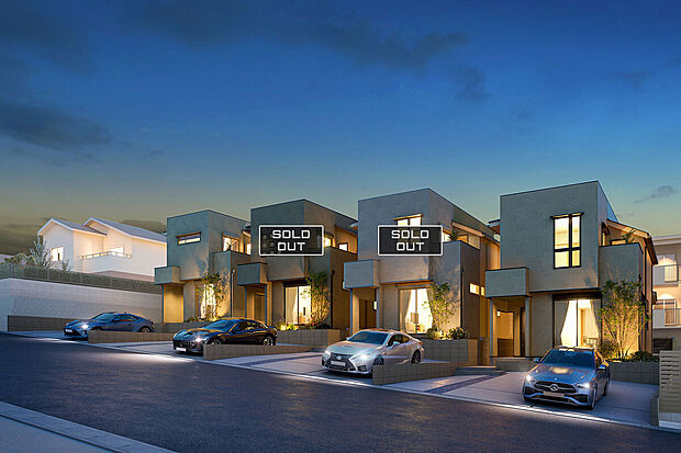 【外観完成予想図】T-1、T-2(ご成約済み)、T-3(ご成約済み)、T-4/地下鉄名城線「茶屋ヶ坂」駅、「自由ヶ丘」駅が利用可能な好立地。名古屋の中心部への移動もスムーズで、暮らしの幅が広がります。