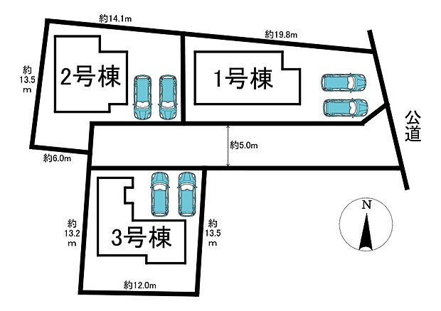 駐車並列2台可能♪