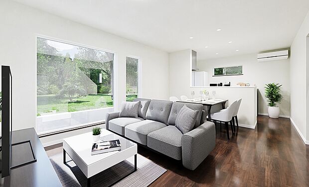 【完成予想図】
夏は涼しく、冬は暖かい、1年中快適にお過ごしいただける高気密高断熱住宅です。