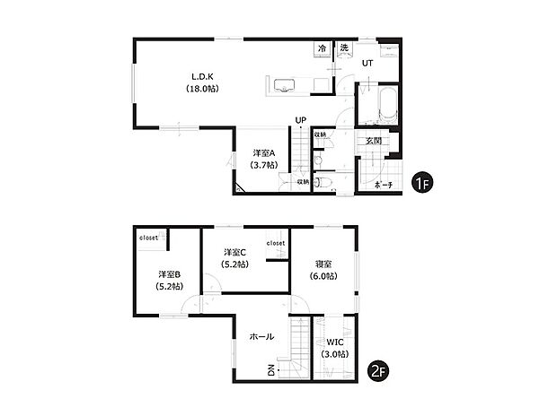 【(18)間取図】
ゆとりある間取り設計で、ご家族皆様がゆったりと暮らせるお住まいです。
