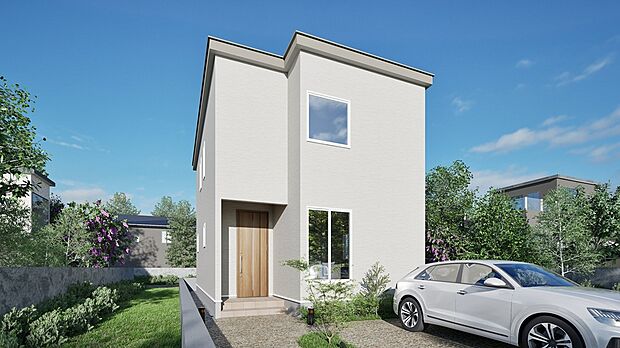 【C棟 完成予想図】
来客時も安心な車3台分の駐車スペースを確保。全室にWIC(ウォークインクロゼット)を備えた収納力抜群の住まいで、家族全員の荷物をスマートに集約できます。