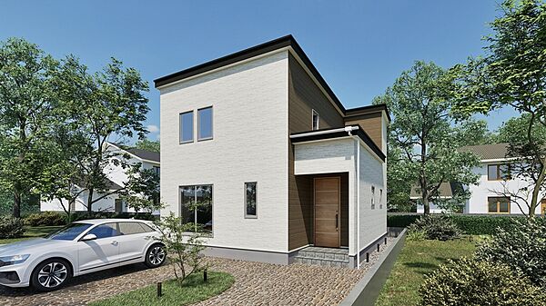 【完成予想図】
ナチュラルでシンプルな4LDKが登場です。2026年10月完成、お引渡しは2026年11月頃になります。完成するのが楽しみですね。