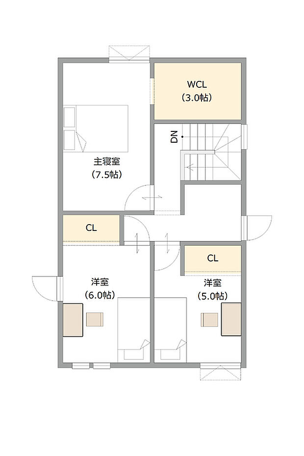 【【建物プラン例】】建物面積：101.87m2
建物価格：2040万円
※杭工事、分水工事、諸費用別途
※設計プランの参考一例であって、当該プランの採用可否は任意です。