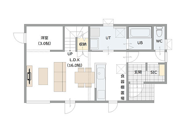 【【建築プラン例】】建物面積：106.82m2
建物価格：2152万円(税込)
※杭工事、分水工事、諸費用別途
※設計プランの参考一例であって、当該プランの採用可否は任意です。
