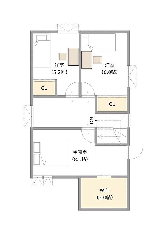 【【建築プラン例】】建物面積：99.38m2
建物価格：2031万円（税込）
※杭、分水工事、諸費用を除く。
※設計プランの参考一例であって、当該プランの採用可否は任意です。