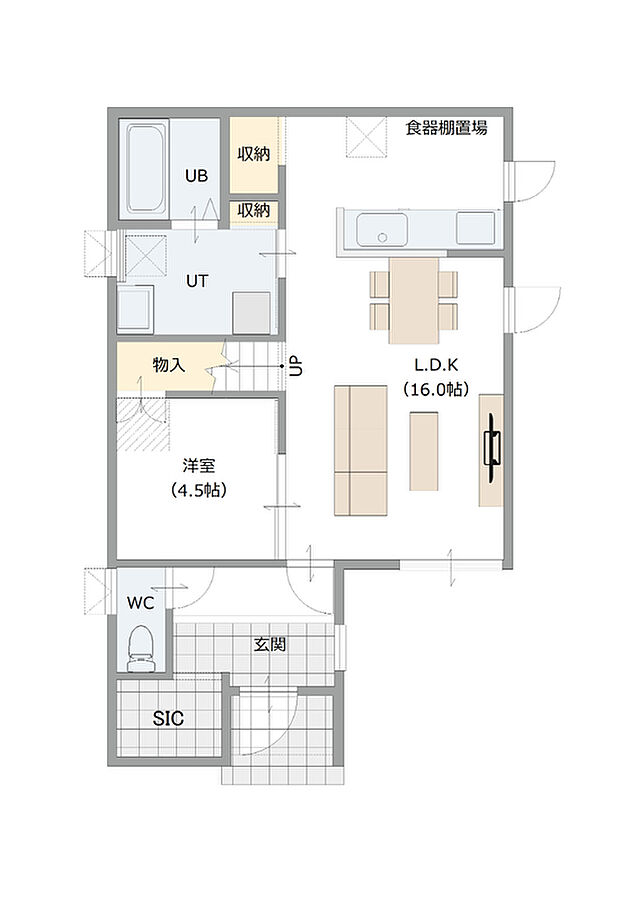 【【建築プラン例】】建築面積：115.94m2
建物価格：2291 万円（税込）
※杭工事、分水工事、諸費用別途
※設計プランの参考一例であって、当該プランの採用可否は任意です。