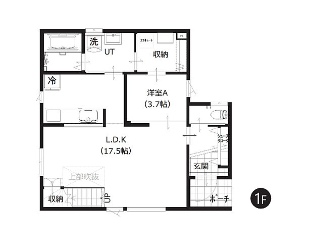 【4LDK】ファミリーにおすすめの4LDK。ミニマムな家事動線で、住みやすさにこだわった間取り設計です。