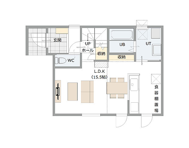 【【建築プラン例】】建物面積:89.45m2
建物価格:1954万円(税込)
※杭工事、分水工事、諸費用別途
※設計プランの参考一例であって、当該プランの採用可否は任意です。