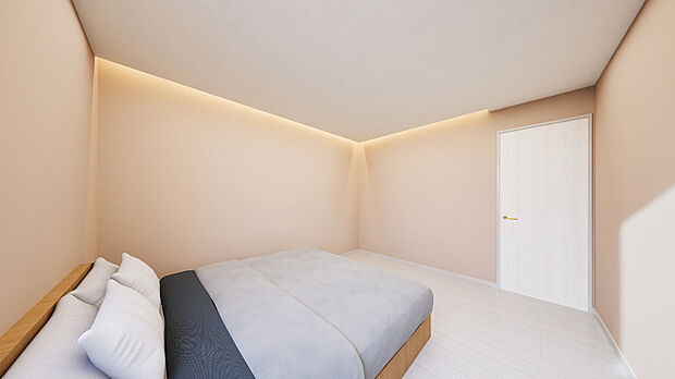 【【モデル17 完成予想図】】6帖以上のゆとりある主寝室。ダイナミックな間接照明を採用し、上質なリラックス空間に仕上げました。