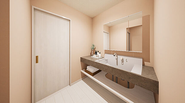 【【モデル17 完成予想図】】LDKと水回りが集約された間取りで生活動線良好です。家事もスムーズにできますね。