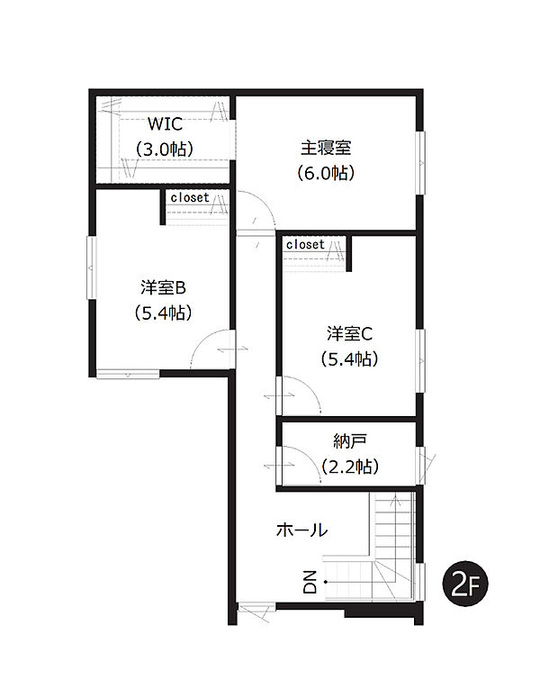 【4SLDK】全居室収納の他、廊下から出入りができる納戸付きで、季節物や大きなお荷物の収納にも困りません。