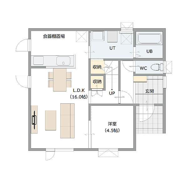 【【建築プラン例】】建物面積:114.01m2
建物価格:2502万円(税込)
※杭工事、分水工事、諸費用別途
※設計プランの参考一例であって、当該プランの採用可否は任意です。