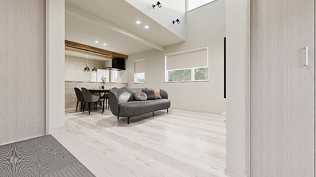 【【完成予想図】】白を基調としたナチュラルな内装です。日当たりもよく、明るい内観です。