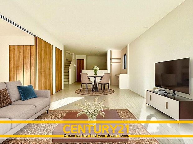 ※家具・CG加工はイメージです。販売価格等には含まれません。
■■憩いのリビング■■
リビングとダイニングの空間機能を活かし、巧みに使い分ける発想が、ライフスタイルに新しいゆとりをもたらします。