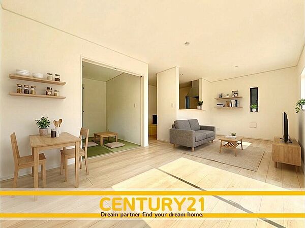 ※家具はCGを合成したものです。
■■憩いのリビング■■
リビングとダイニングの空間機能を活かし、巧みに使い分ける発想が、ライフスタイルに新しいゆとりをもたらします。