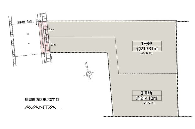 【-】64坪超えのゆとりある土地面積。道路からの視線、騒音が届きにくい旗竿地の土地形状を活かして、リラックスしたプライベートタイムを満喫できる全2棟の新築戸建が誕生します。