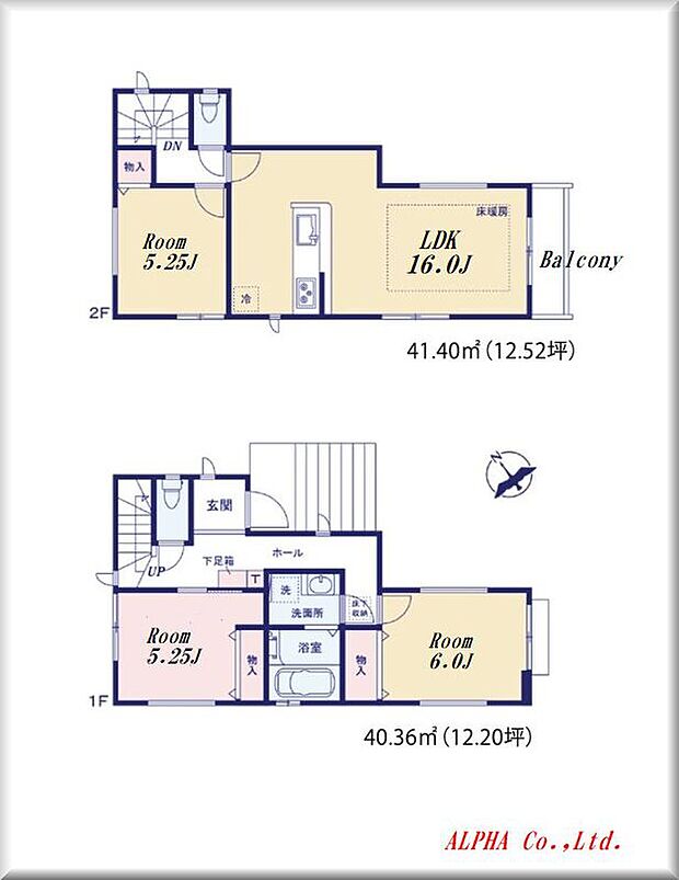 【3LDK】暮らし易さが存分に伝わる2階建のお家になります。一番お過ごしいただくLDKは勾配天井にする事で開放感を演出、オープンキッチンも採用する事でキッチンスペースとリビングスペースに一体感を齎しております。全室南向きの設計は温かい陽光がサンサンと室内に降り注ぎます。