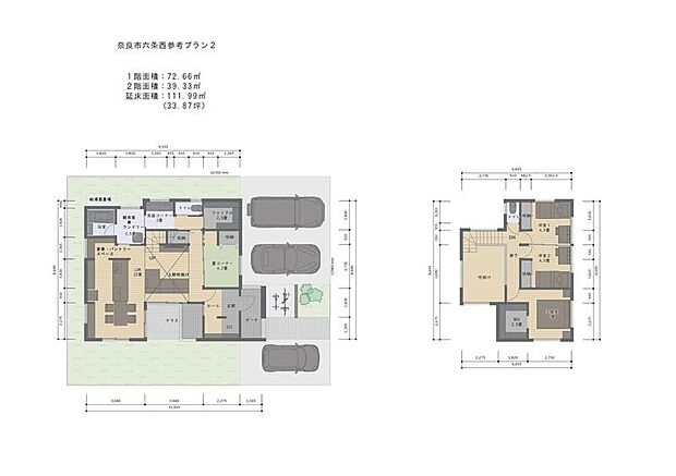 【参考プラン間取り図】吹抜け×テラスの解放感!4LDK+駐車2台以上のゆとりある住まい