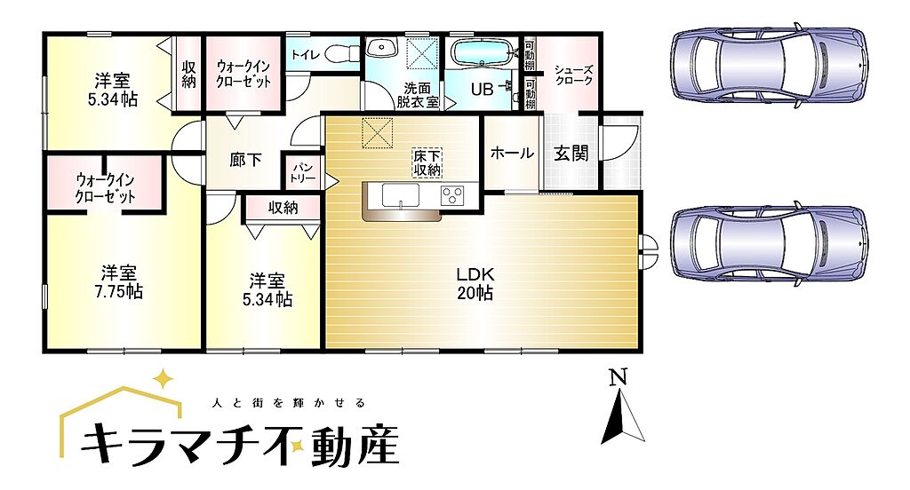 １号棟　土地面積：200.60ｍ2　建物面積：96.47ｍ2