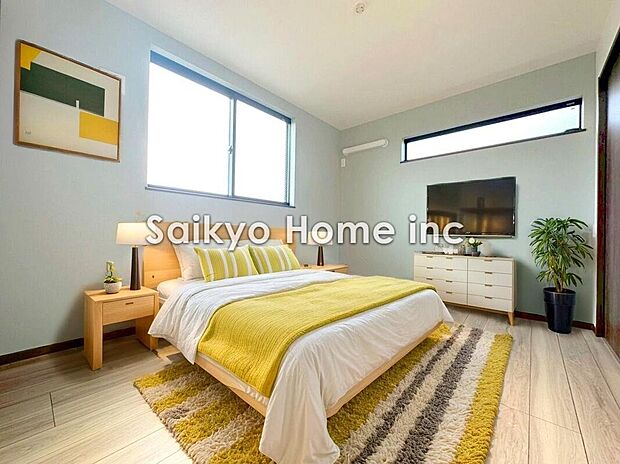 【居室】2面採光で明かりを取り入れたお部屋は子供部屋や書斎などにお使いできます！※家具等はCG加工です。