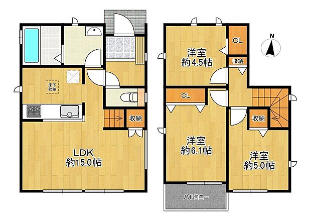 【3LDK】※図面と異なる場合は、現況を優先します。