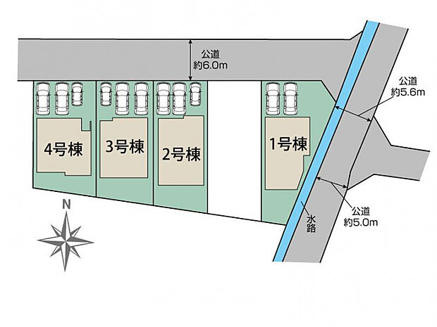 北葛城郡広陵町笠1期4棟 区画図