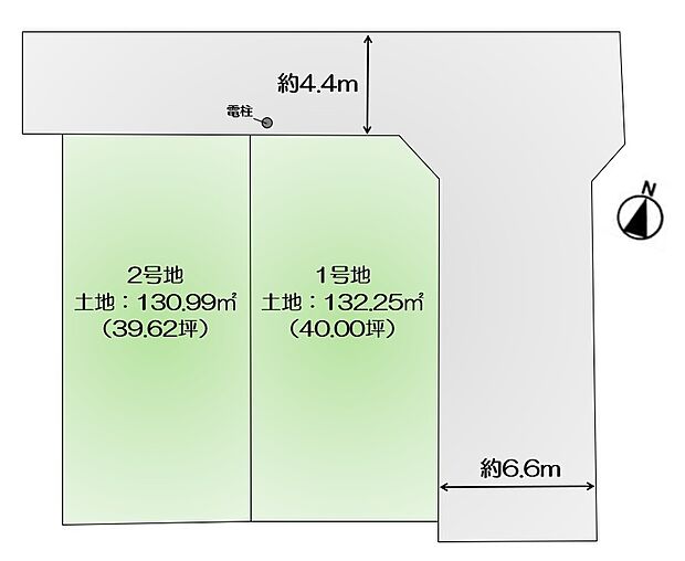 【全体区画図】
角地含む2区画! 敷地面積39坪以上☆幅広いプランを検討できます!