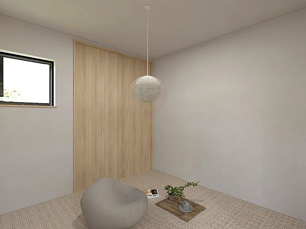 【2号棟・和室パース】
LDKに隣接する和室は、客間としてはもちろん、お子様の遊び場やお昼寝スペースなどとしても♪