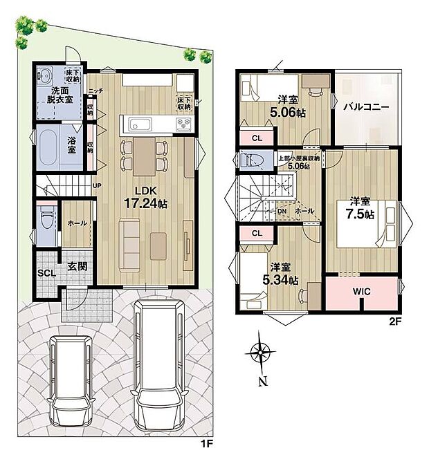 【3LDK】小屋裏収納付きの3LDKです!WICをはじめ各洋室収納付き!お部屋の中がスッキリと片付きます♪